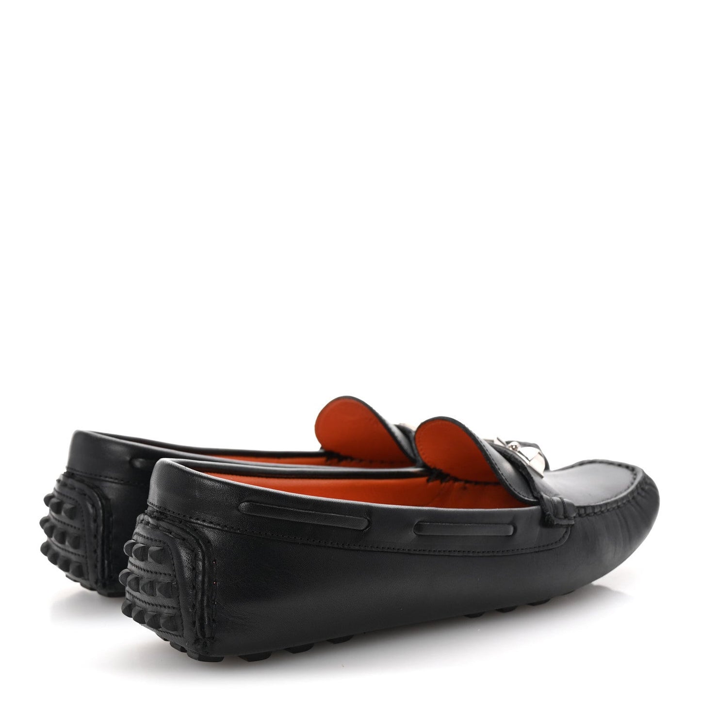 Supple Calfskin Mens Irving Driving Moccasin Loafers 37 Black
