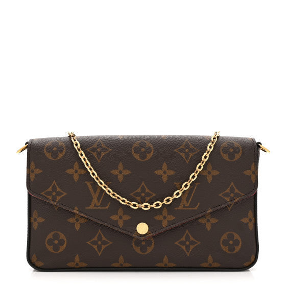Monogram Pochette Felicie Chain Wallet Fuchsia