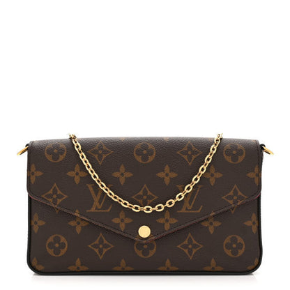 Louis Vuitton Monogram Pochette Felicie Chain Wallet Fuchsia 1 of 10