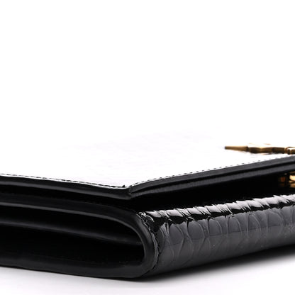 Saint Laurent Embossed Monogram Chain Wallet Black 9 of 10