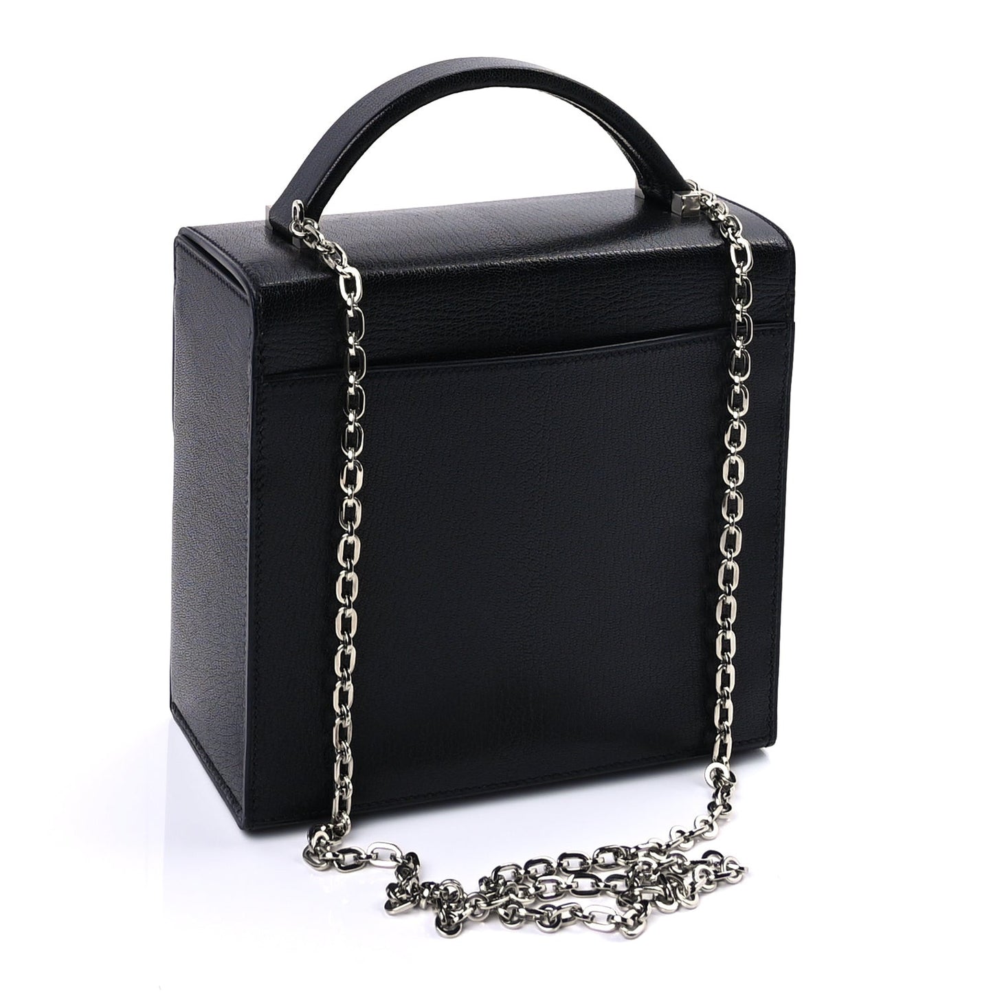 Epsom Cinhetic Boxy Top Handle Bag  Black
