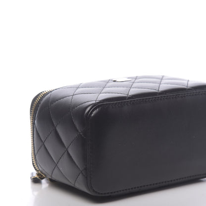 Chanel Lambskin Quilted Small Vanity Case With Chain Black 8 of 11