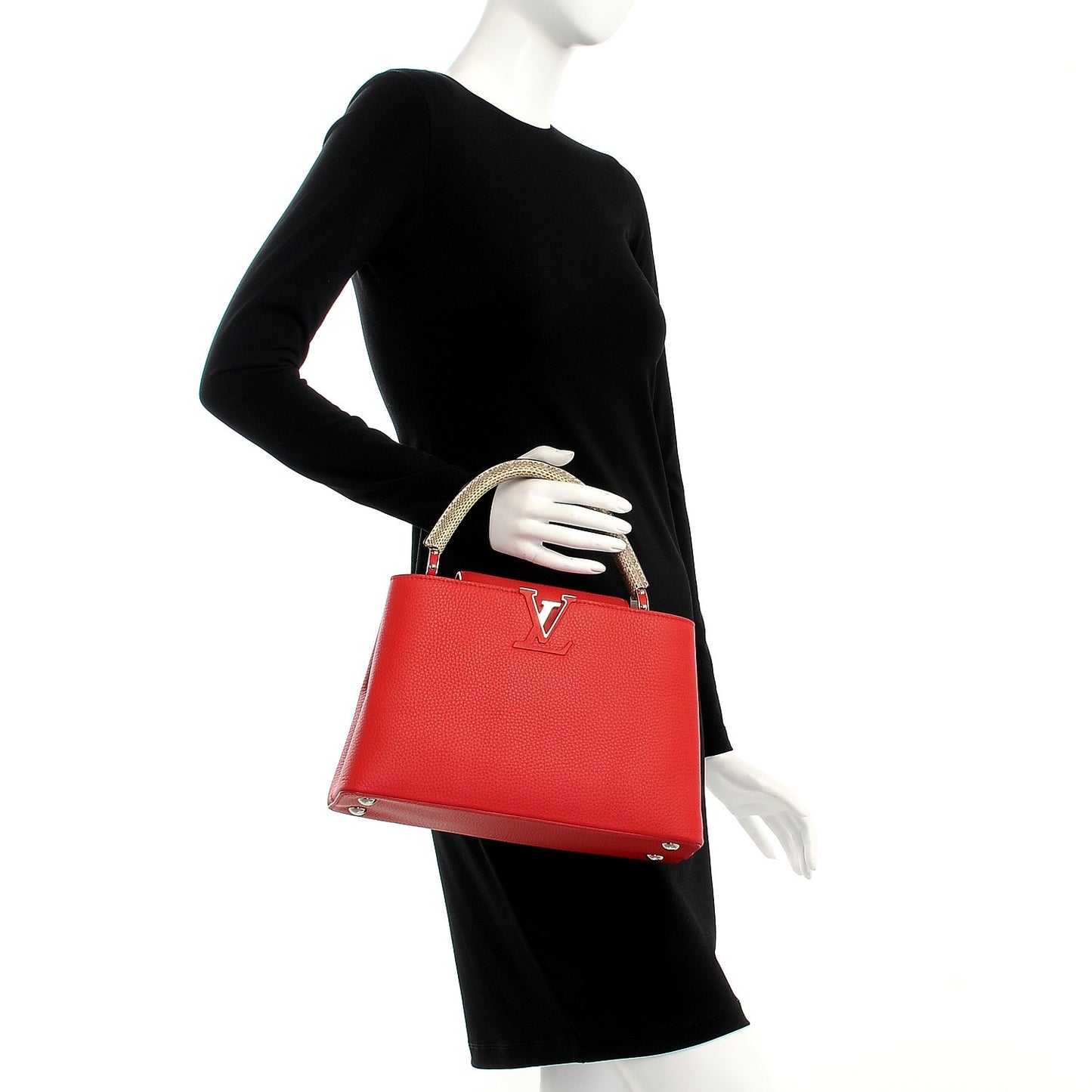 Taurillon Python Capucines PM Rubis