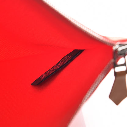 Hermes Toile Flat Yachting Pouch Rouge 7 of 8