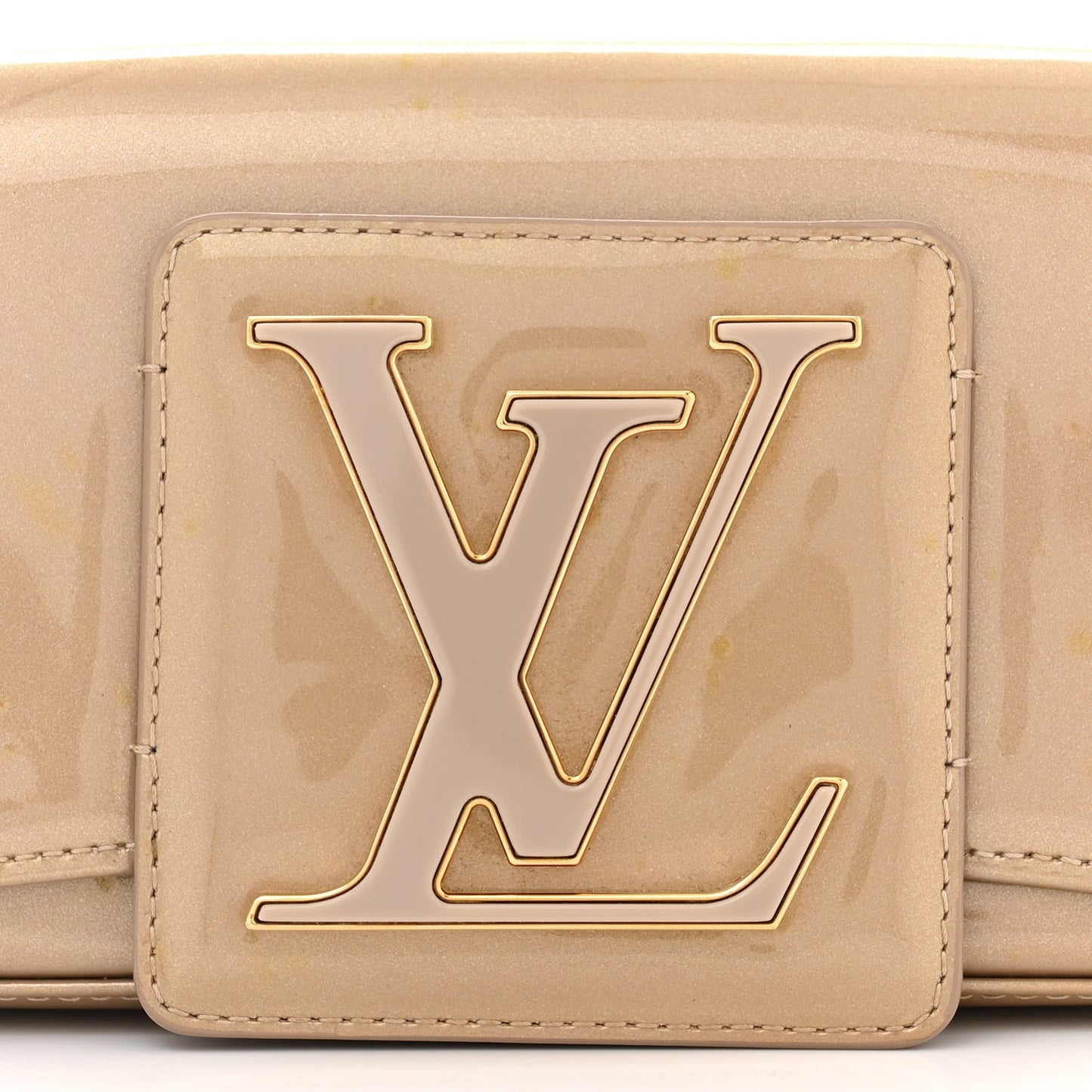 Patent Sobe Clutch Beige Poudre