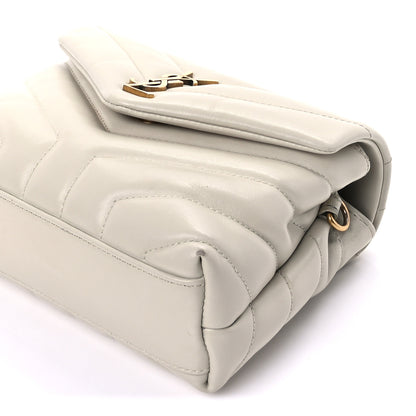 Saint Laurent Calfskin Y Quilted Monogram Toy Loulou Crossbody Bag Blanc Vintage 6 of 8