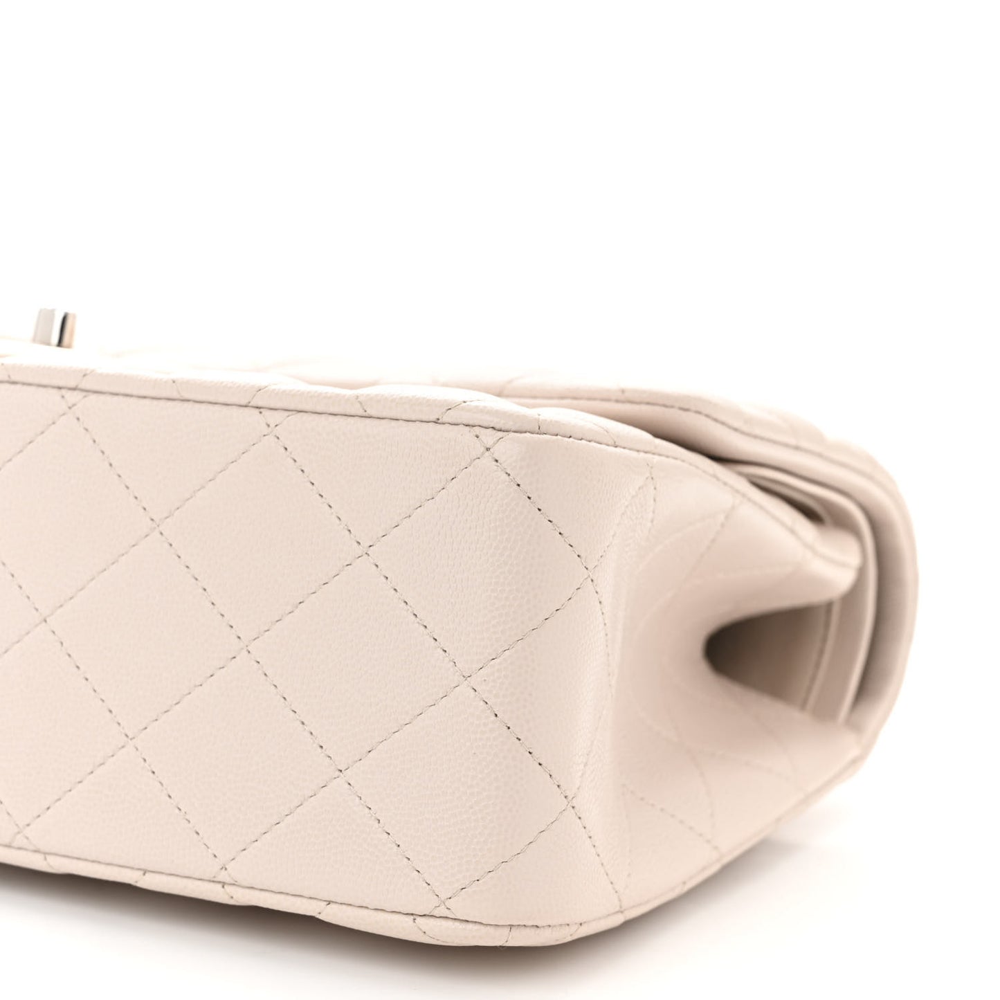 Caviar Quilted Jumbo Double Flap Ivory