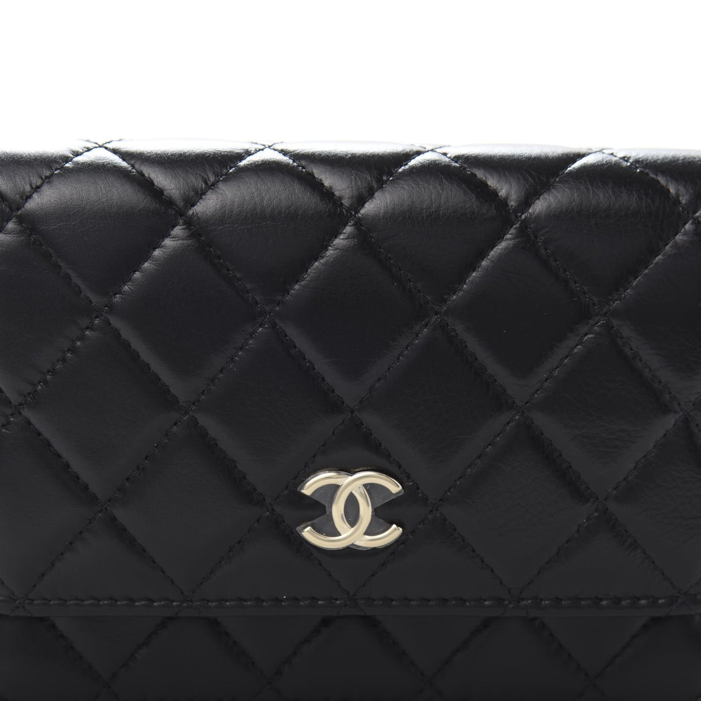 Calfskin Quilted Mini Maxi Pearls Wallet On Chain WOC Black
