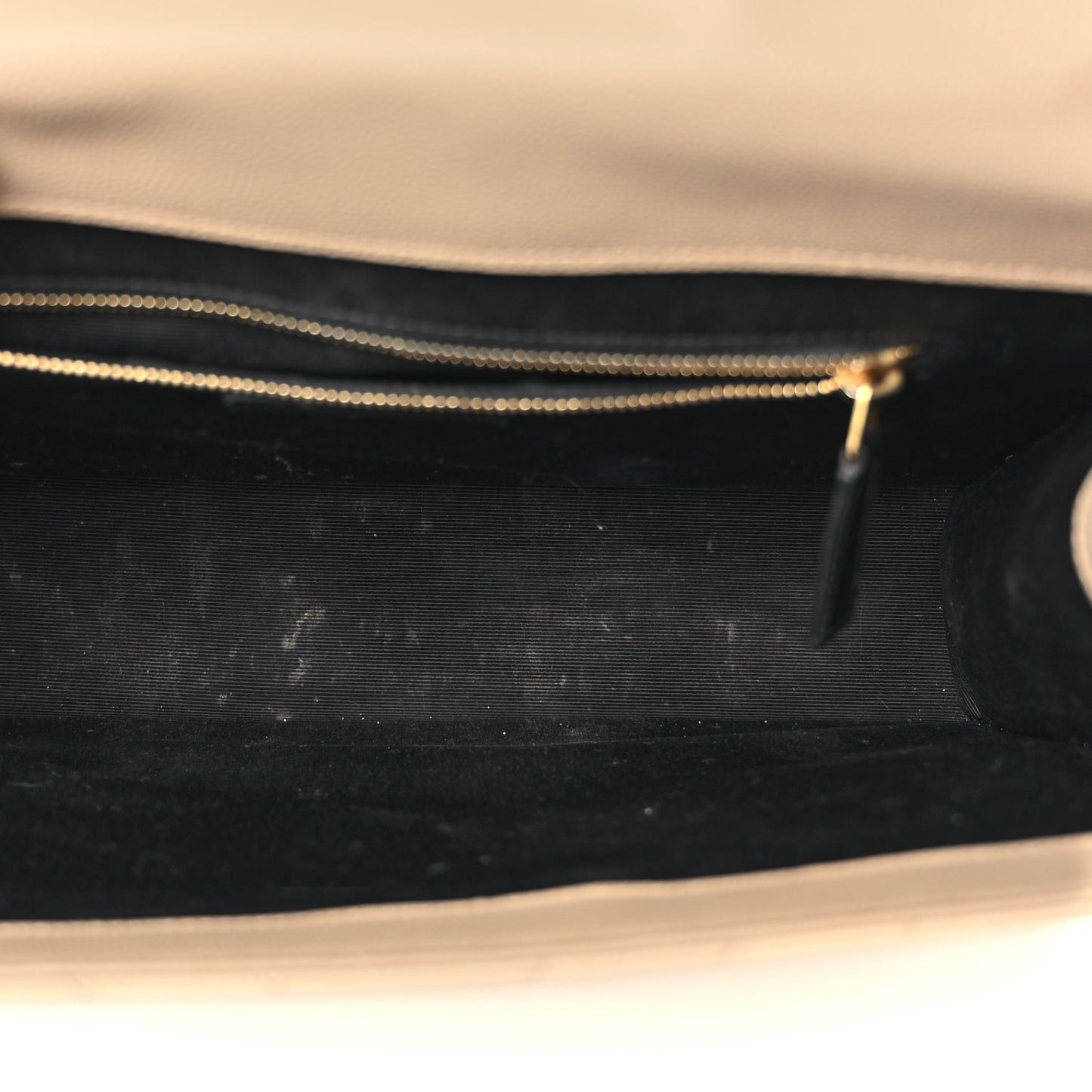 Grain De Poudre Matelasse Chevron Large Monogram Satchel Dark Beige
