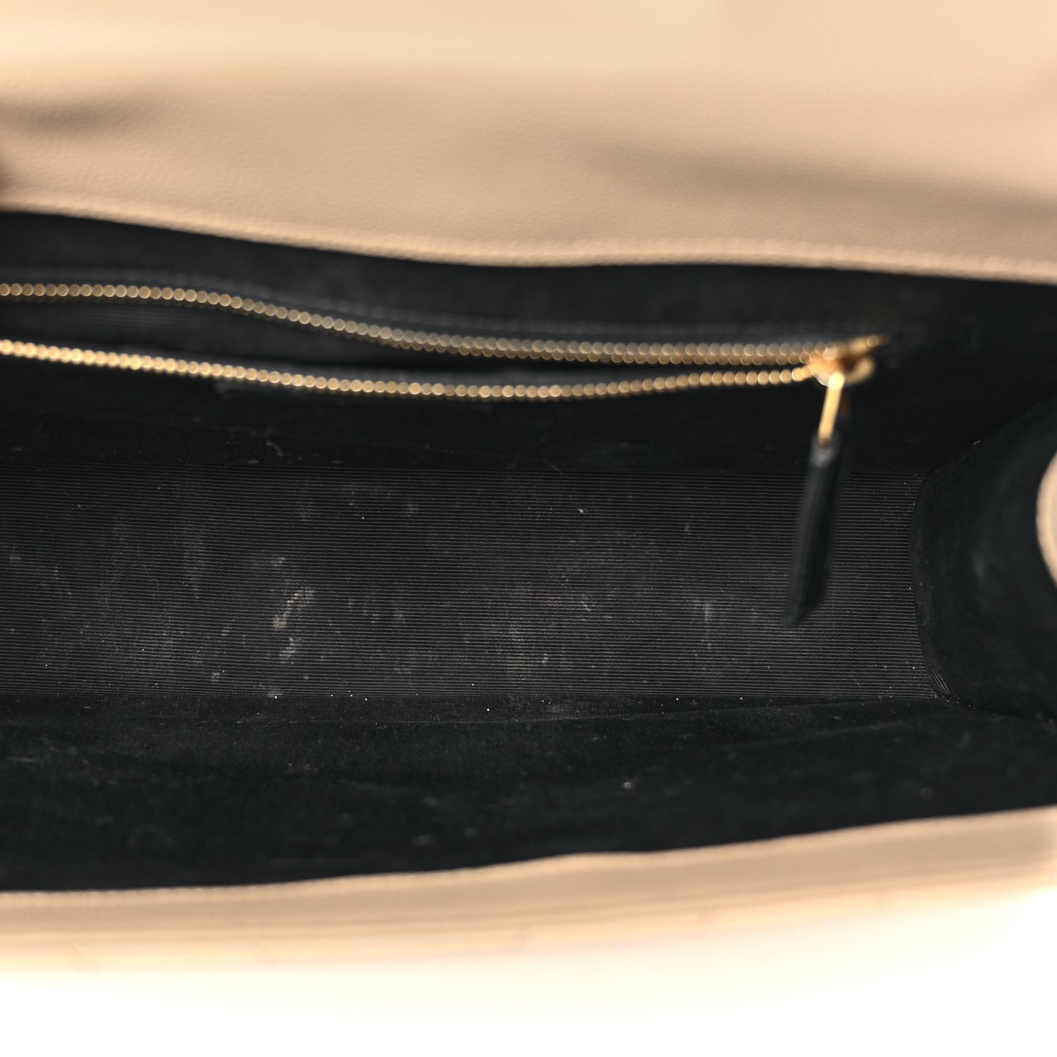 Saint Laurent Grain De Poudre Matelasse Chevron Large Monogram Satchel Dark Beige 4 of 11