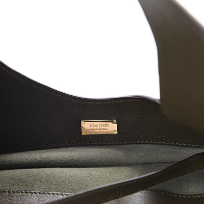 Tom Ford Ramskin Large Alix Padlock Zip Shoulder Bag Dark Green 7 of 10