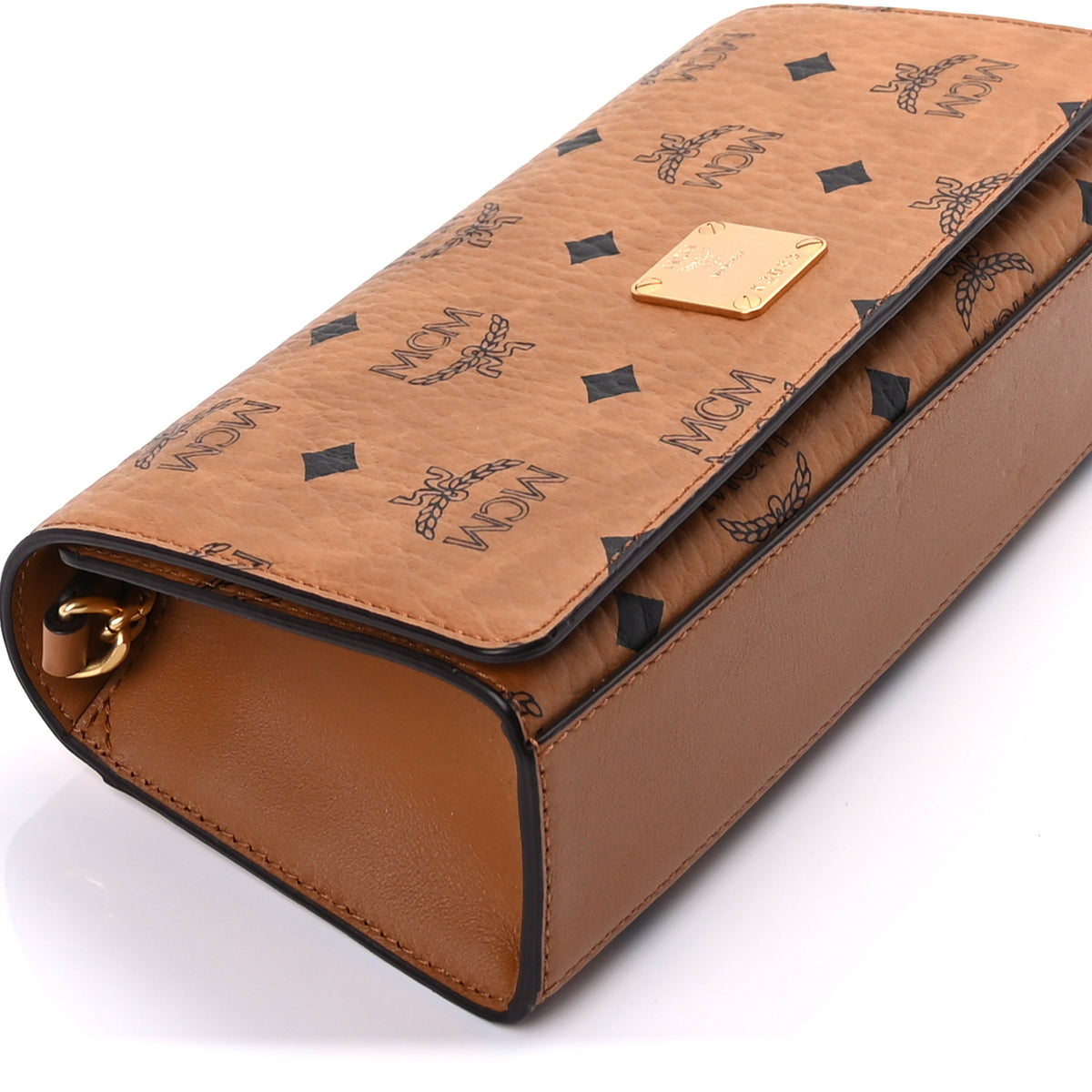 MCM Visetos Monogram Aren Crossbody Bag Cognac 7 of 8