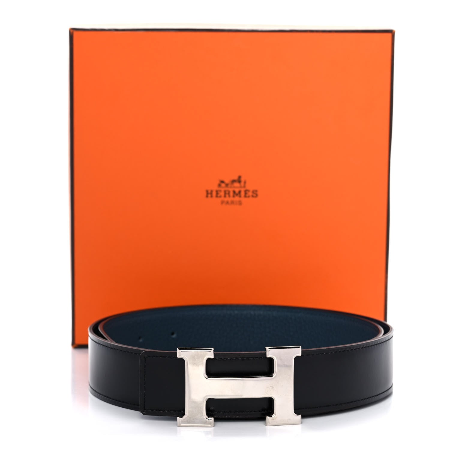 Hermes Box Togo 32mm H Belt 85 Black Colvert 7 of 7
