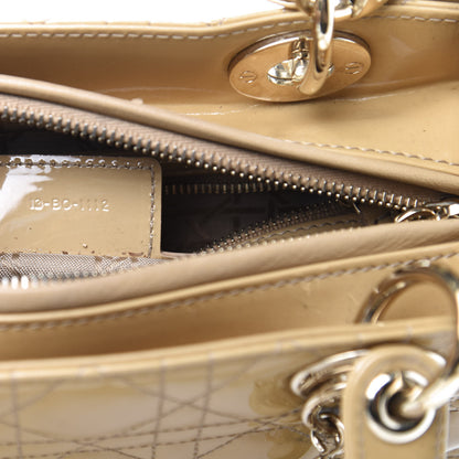 Christian Dior Patent Cannage Medium Lady Dior Beige 9 of 19