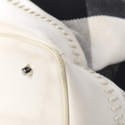 Burberry Canvas Mega Check Satchel White 10 of 11
