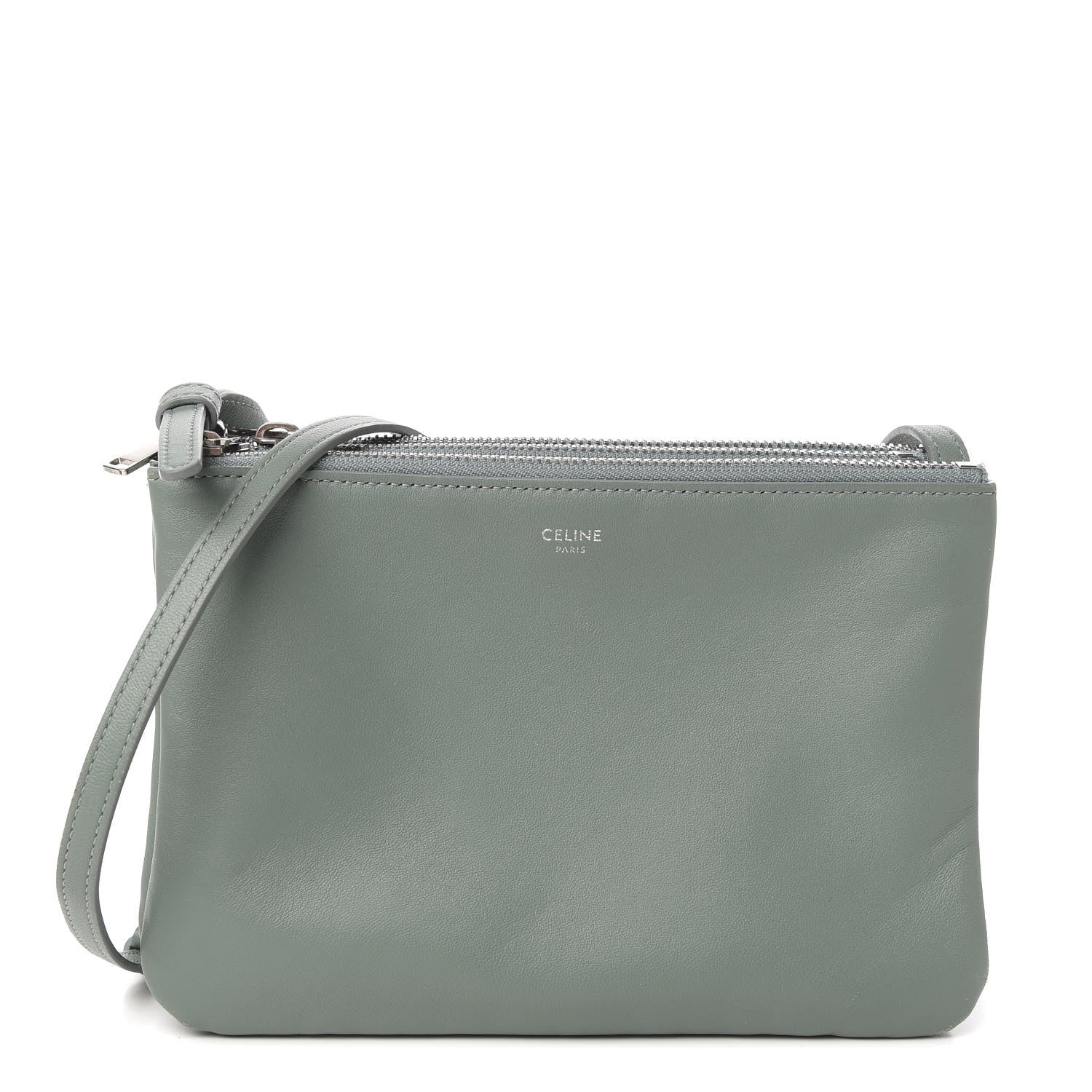 Celine Lambskin Small Trio Crossbody Bag Celadon 1 of 10
