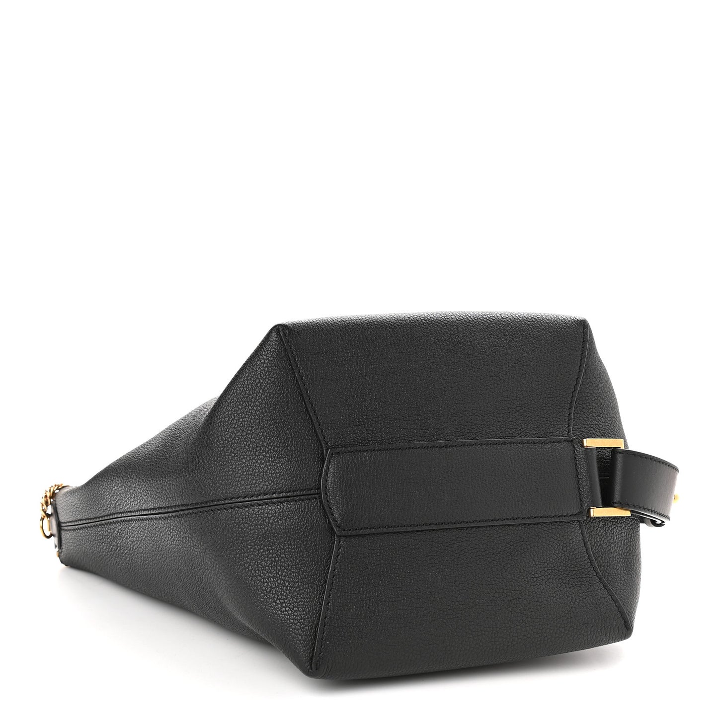 Grained Calfskin GV Bucket Bag Black