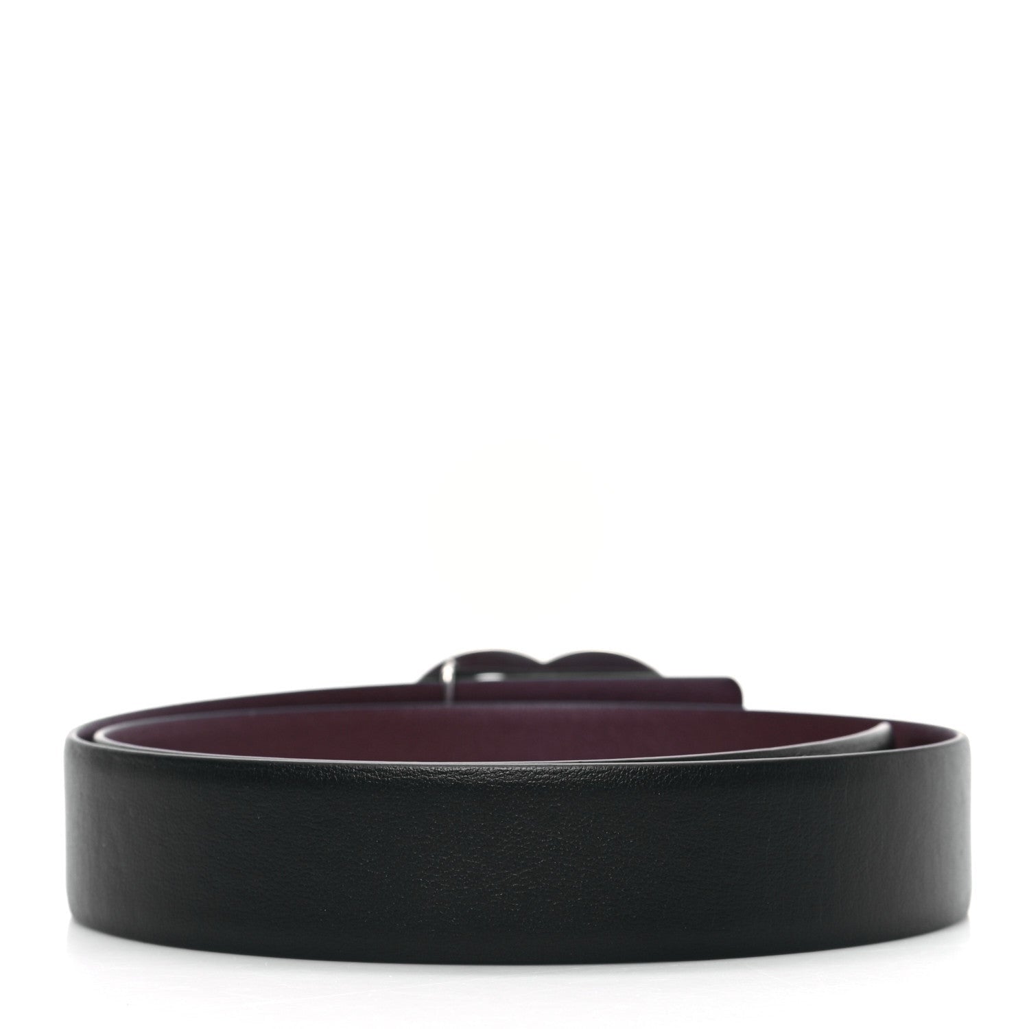 Chanel Calfskin CC Reversible Belt 70 Black Burgundy 2 of 5