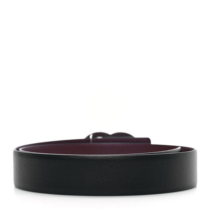 Chanel Calfskin CC Reversible Belt 70 Black Burgundy 2 of 5