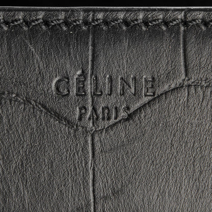 Celine Crocodile Embossed Calfskin Medium Phantom Luggage Black 6 of 8