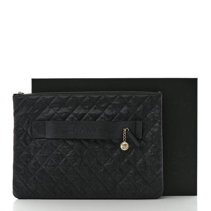 Chanel Iridescent Caviar Large Night by the C Pouch Clutch Black 9 of 9