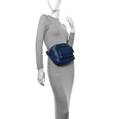Gucci Calfskin GG Tennis Embossed Pocket Belt Bag Metal Blue 2 of 7