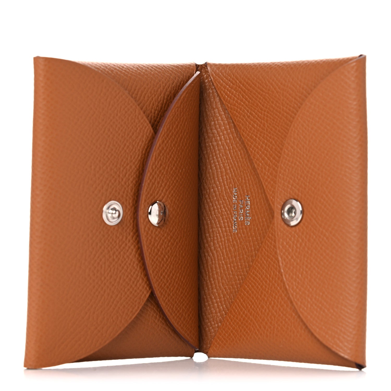 Hermes Epsom Calvi Duo Card Case Gold 5 of 10