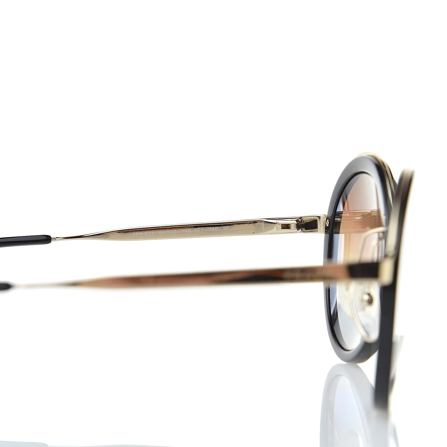 Prada Round Frame Sunglasses SPR 50T Black 5 of 8