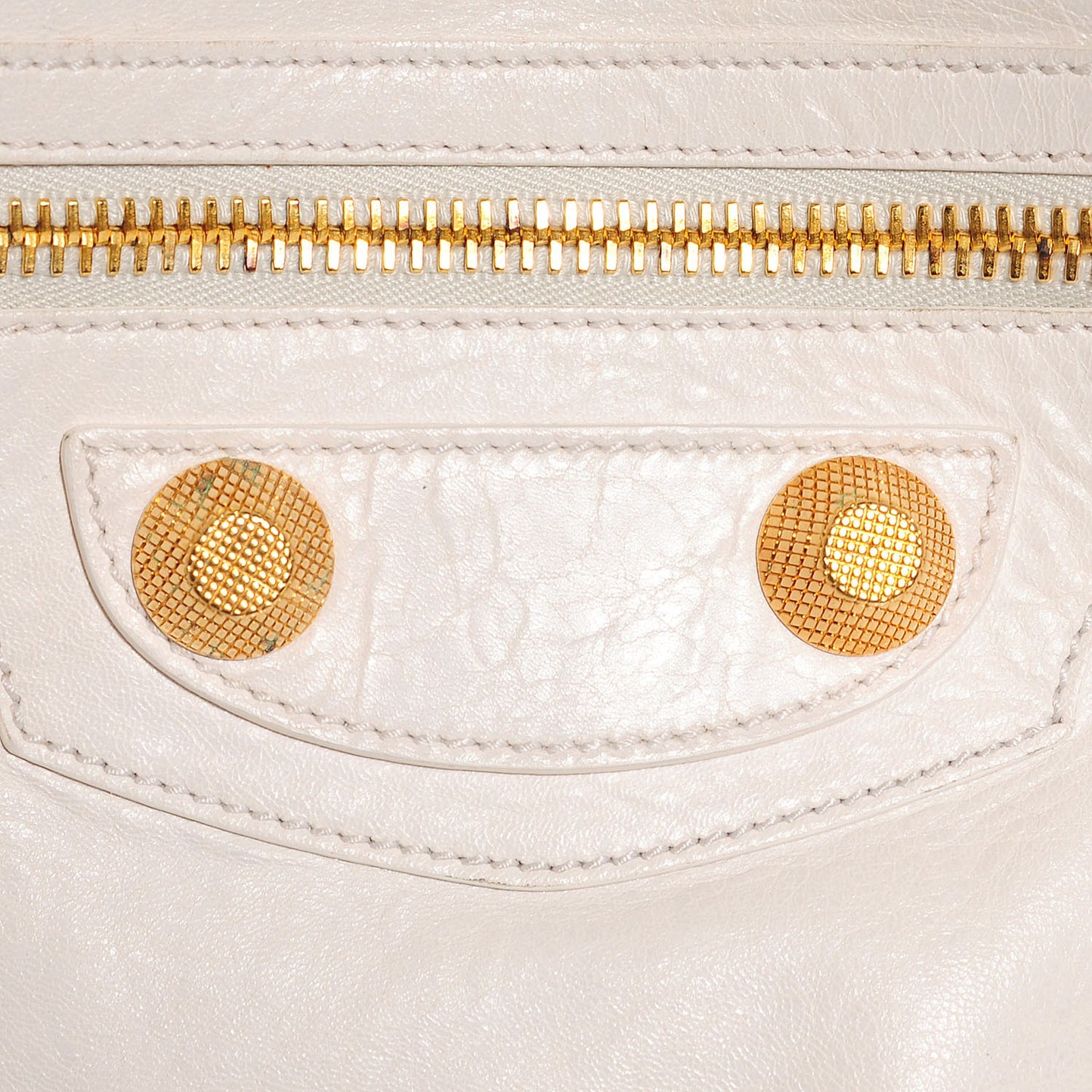 Agneau Giant 21 Gold Hardware Hobo White