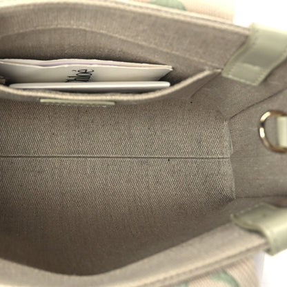 Chloe Linen Calfskin Small Woody Ribbon Tote With Strap  Light Eucalyptus 4 of 8
