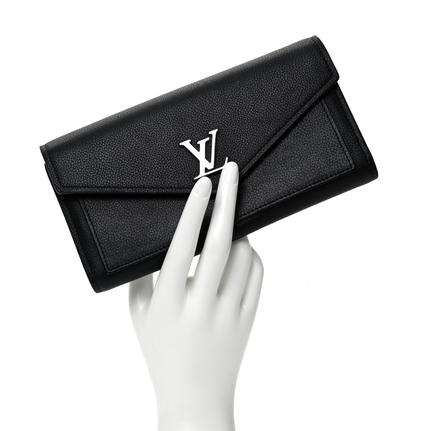 Louis Vuitton Soft Calfskin My Lockme Wallet Black 2 of 8