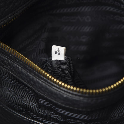 Prada Vitello Daino Side Pocket Tote Black 7 of 12