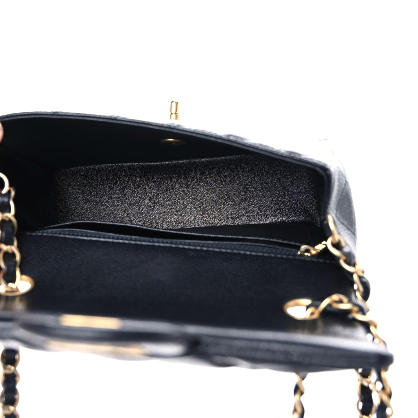 Caviar Quilted Mini Rectangular Flap Black