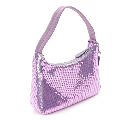 Prada Paillettes Sequin Mini Re-Edition 2000 Bag Lilium Black 2 of 8