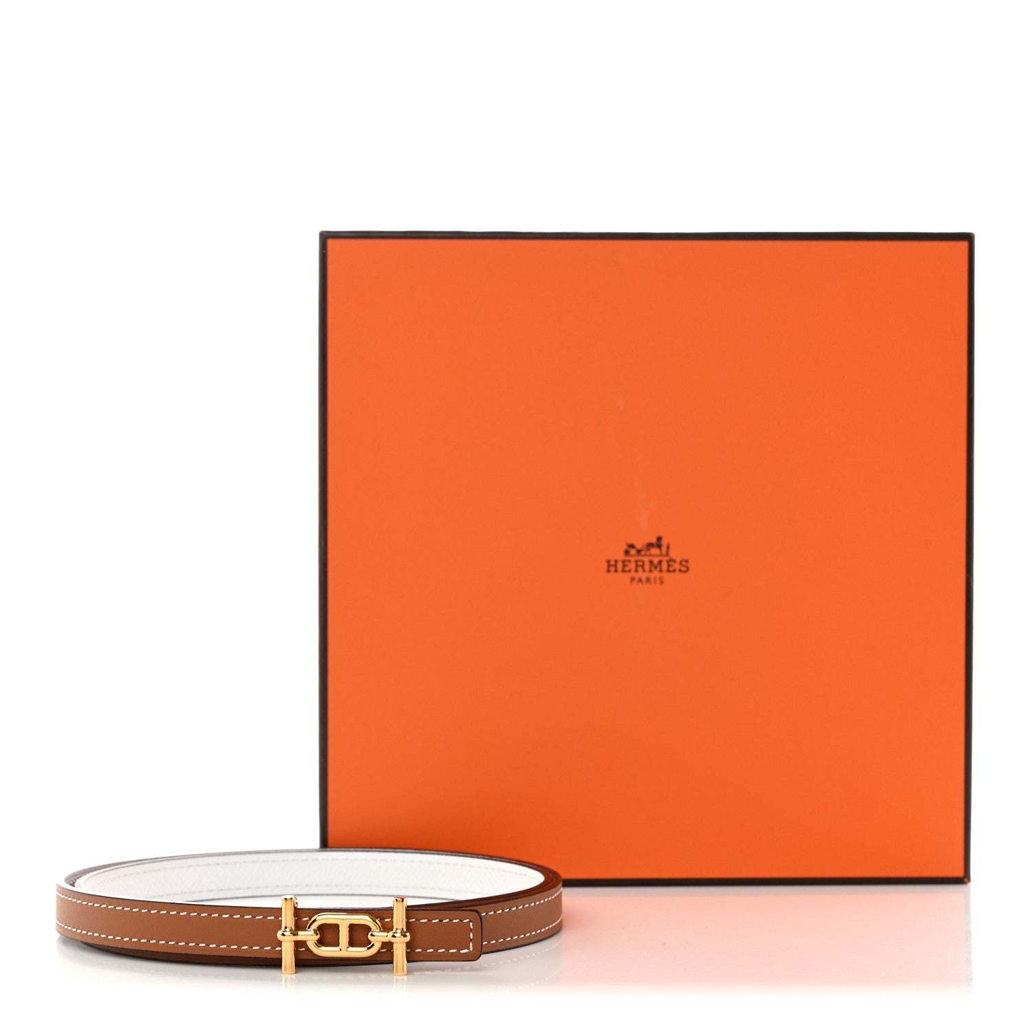 Hermes Swift Epsom 13mm Ancre Belt 75/30 White Gold 6 of 6