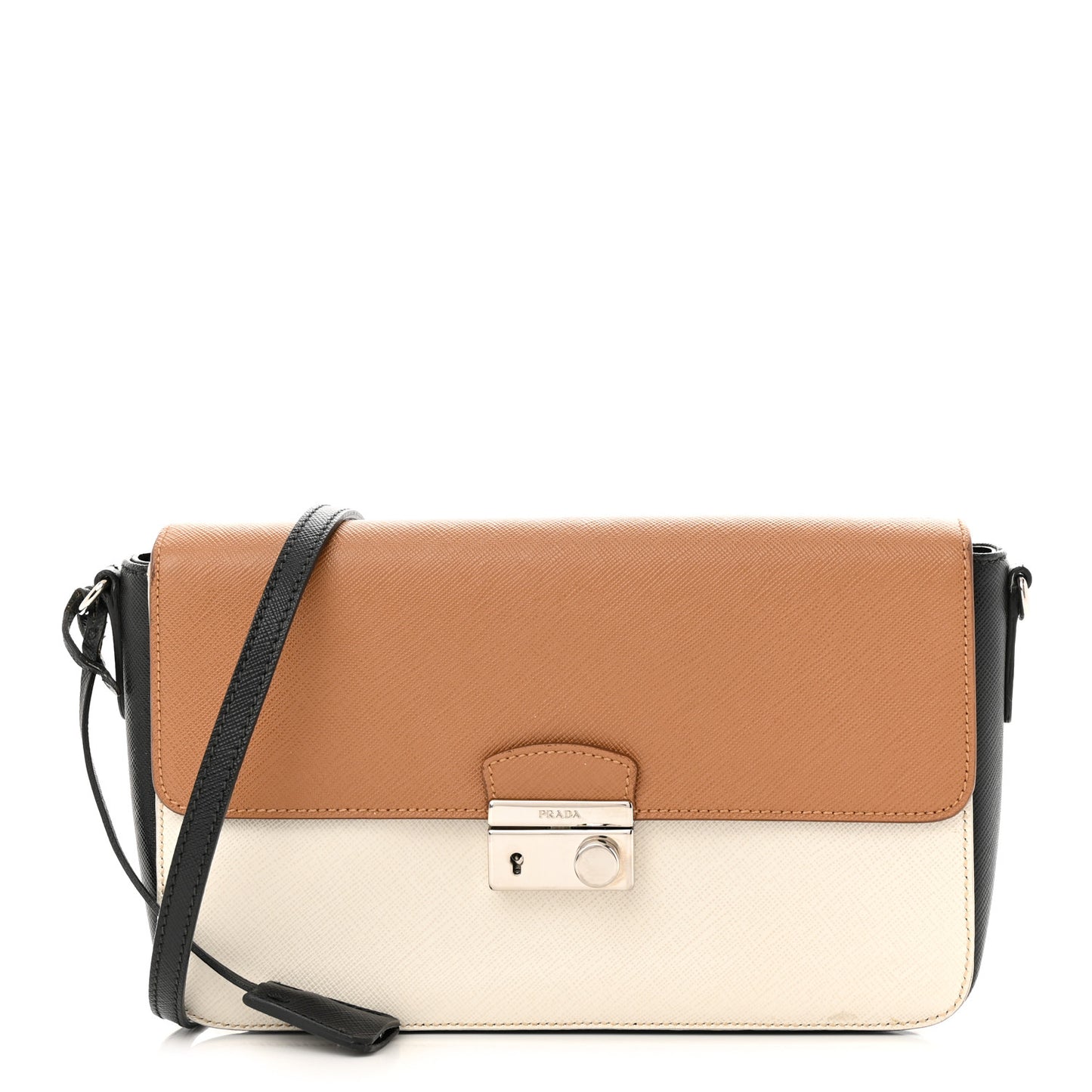 Saffiano Lux Shoulder Bag Caramel Talco