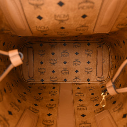 MCM Visetos Small Liz Reversible Shopper Tote Cognac 9 of 17