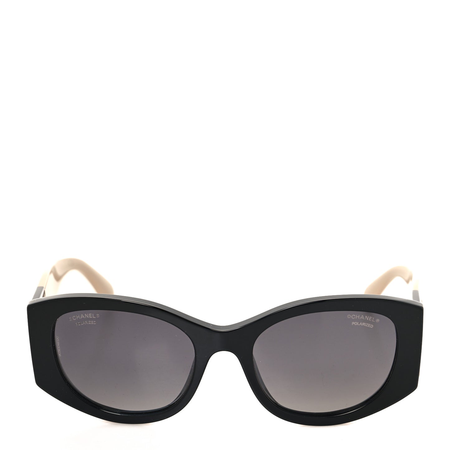 Acetate Polarized Rectangle Sunglasses 5524 Black Beige