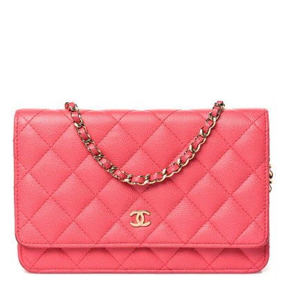 Chanel Caviar Quilted Wallet on Chain WOC  Pink 1 of 10