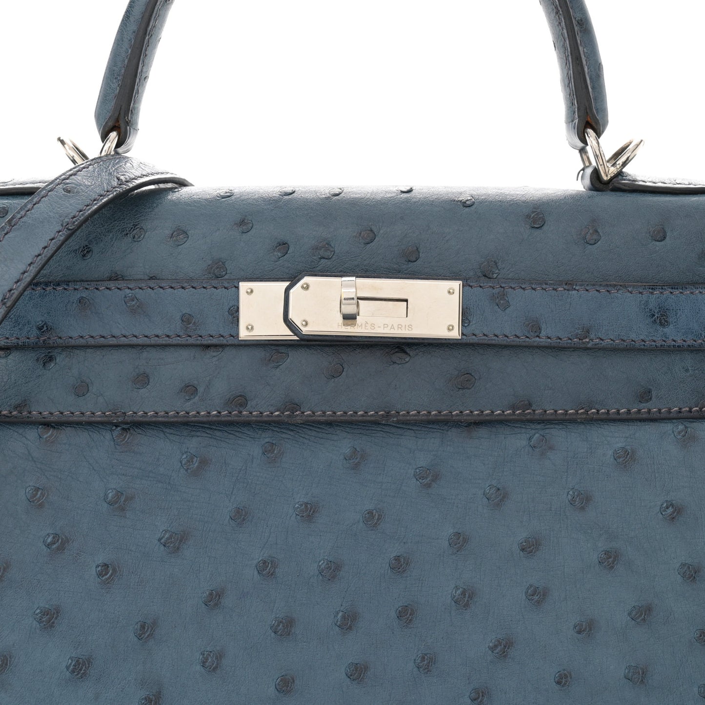 Ostrich Kelly Sellier 28 Bleu Roi
