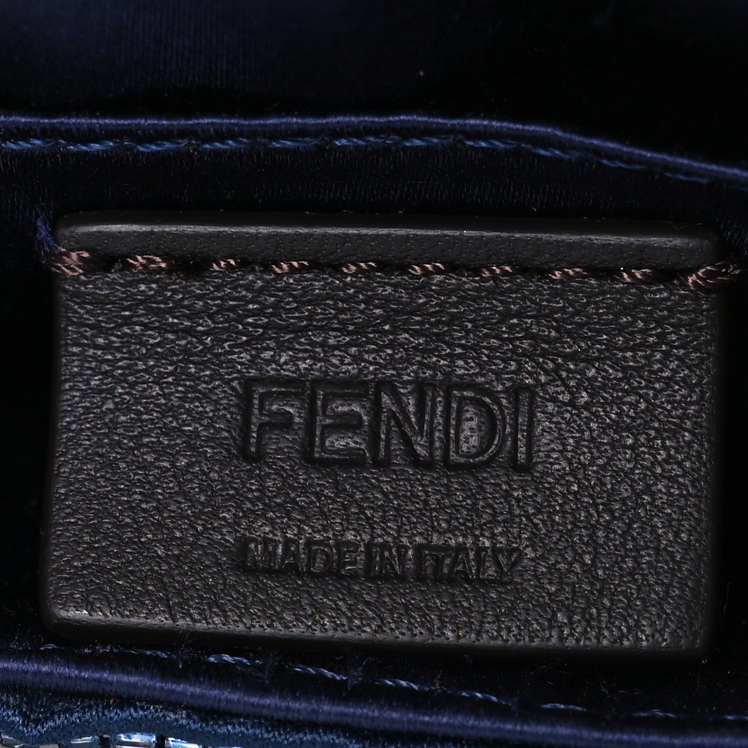 Fendi Sequin Paillettes Shiny Nappa Sex and the City Nano Maxi Buckle Baguette Charm Blue 7 of 7