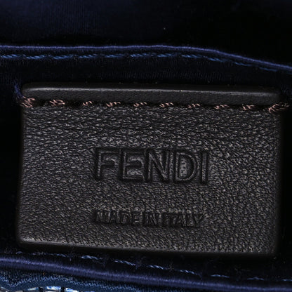 Fendi Sequin Paillettes Shiny Nappa Sex and the City Nano Maxi Buckle Baguette Charm Blue 7 of 7