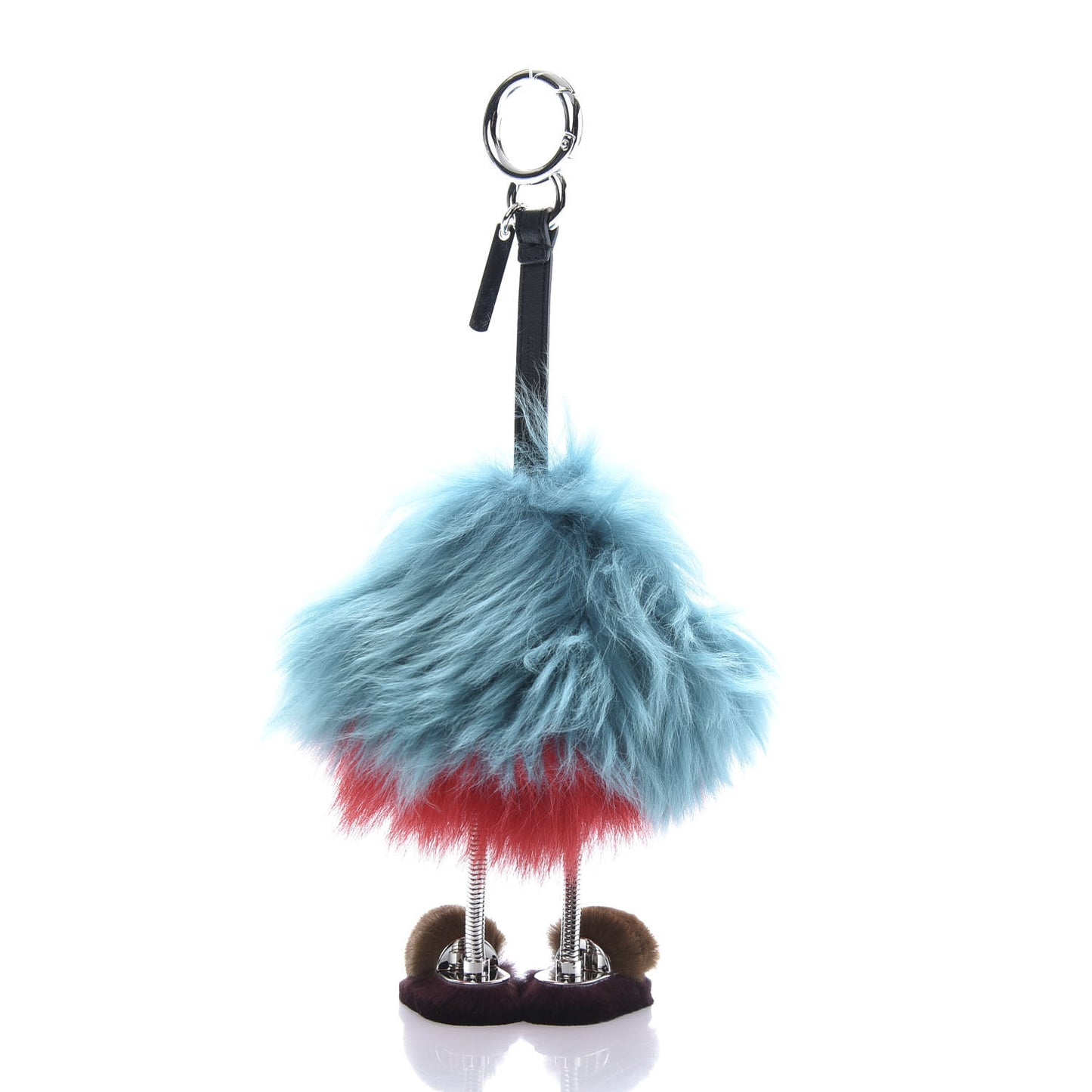 Mink Fox Fur Dad Wonders Bag Charm Blue Multicolor