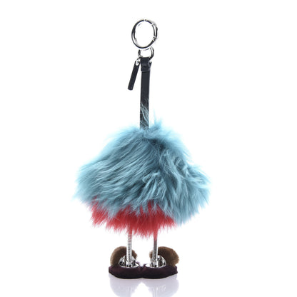 Fendi Mink Fox Fur Dad Wonders Bag Charm Blue Multicolor 2 of 5
