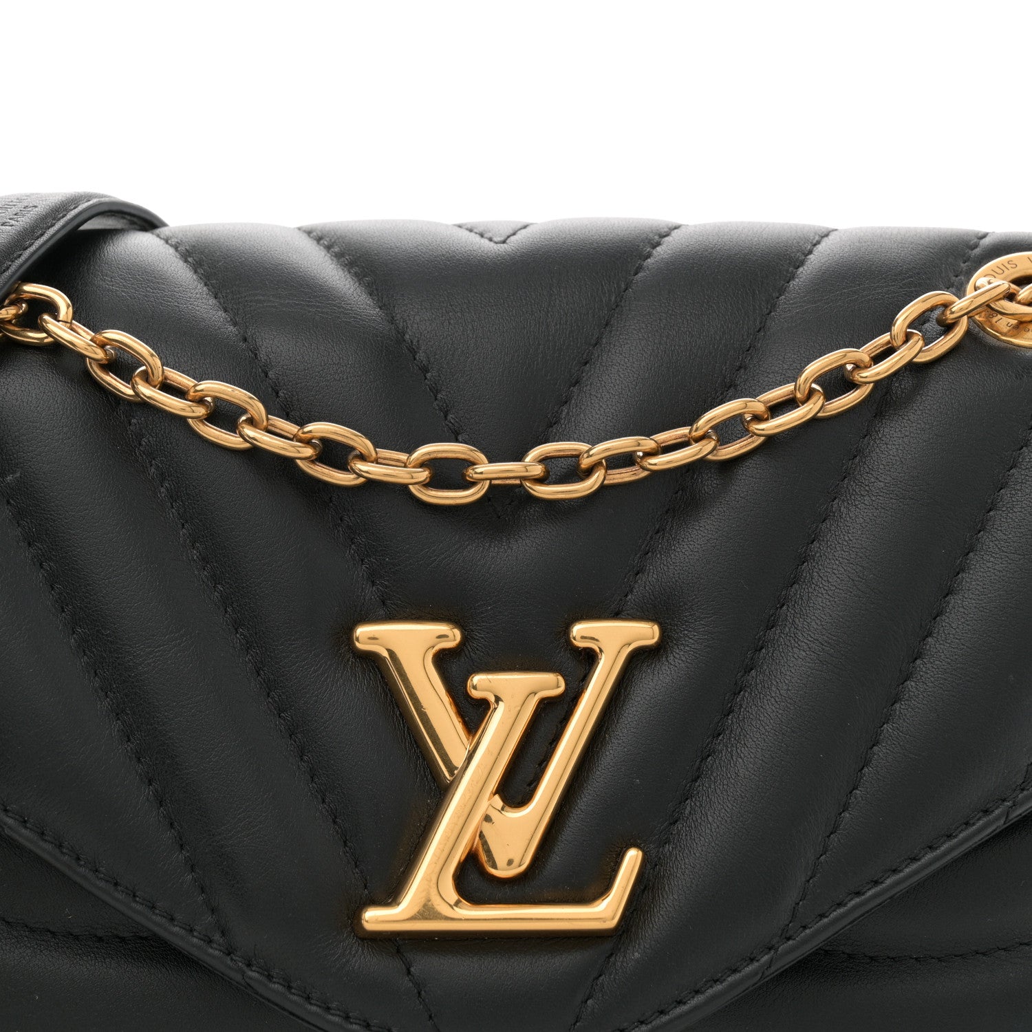 Louis Vuitton Calfskin New Wave Chain Bag MM NM Black 8 of 12