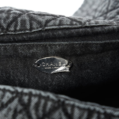 Chanel Denim Quilted Medium Denimpression XXL Flap Grey Black 9 of 11