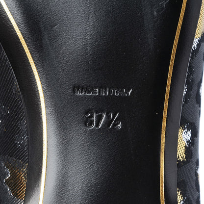 Saint Laurent Jacquard Leopard Print Smoking Loafers 37.5 Black 7 of 12