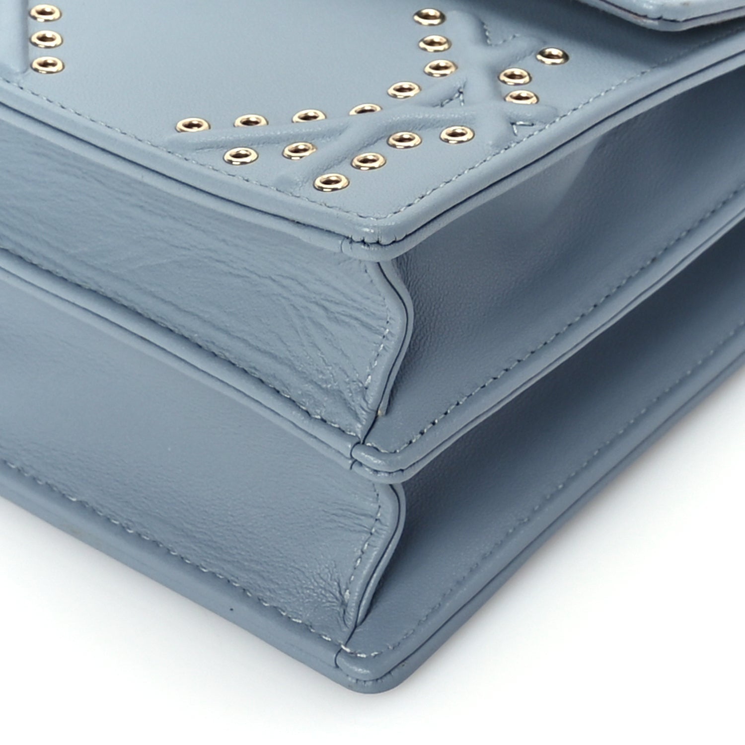 Christian Dior Lambskin Grommet Vertical Diorama Sky Blue 8 of 8