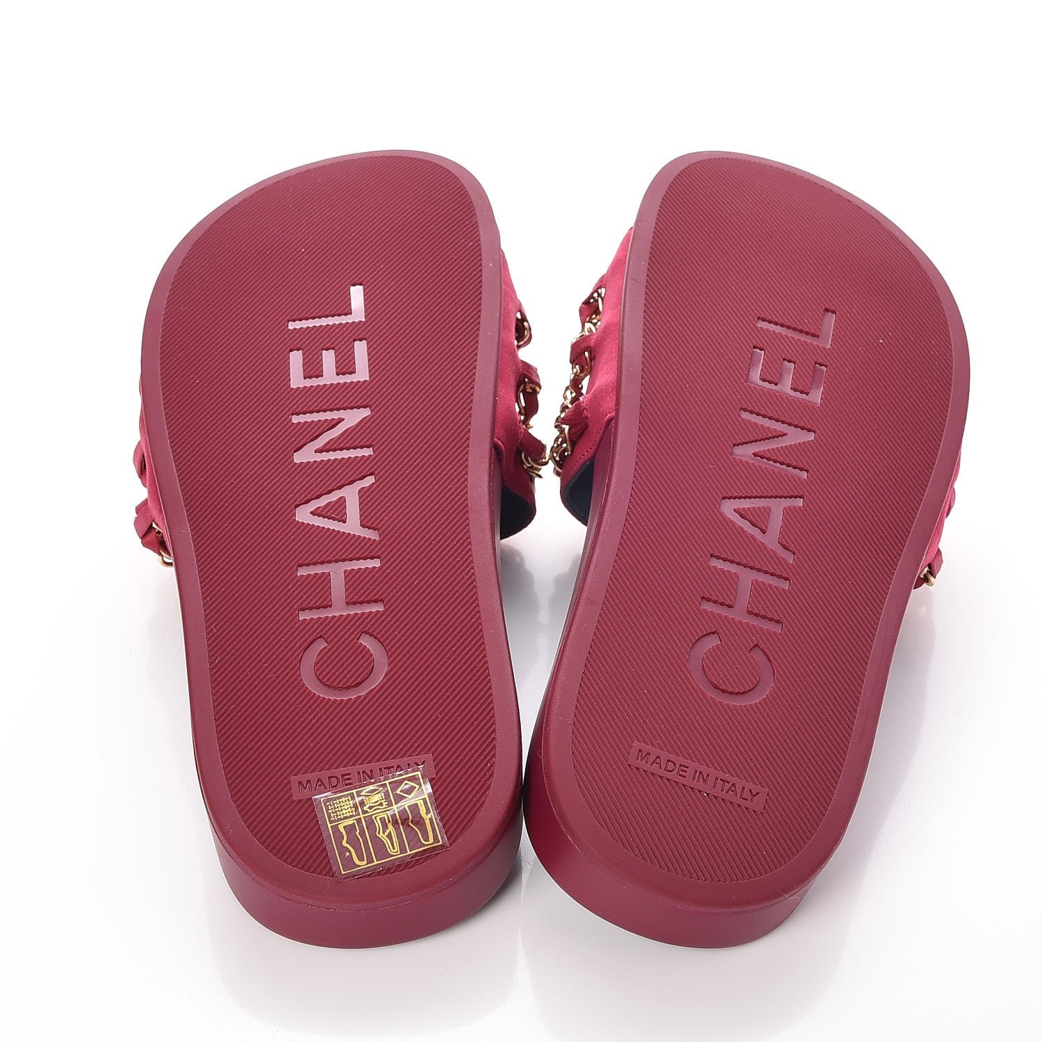 Chanel Satin Chain Flat Sandals 35 Dark Fuchsia 5 of 8