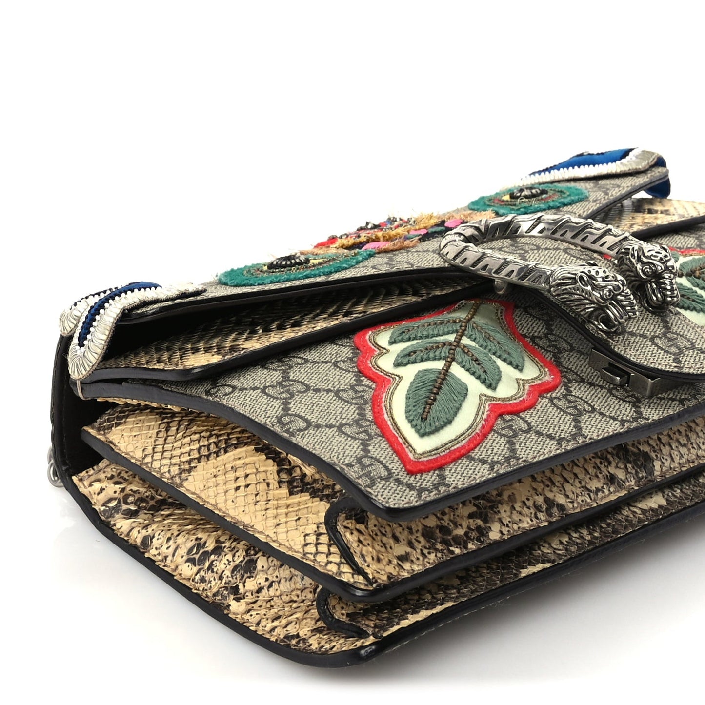 GG Supreme Monogram Snakeskin Embroidered Small Dionysus Shoulder Bag
